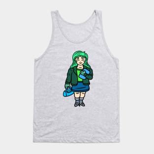 Kawaii green chibi girl Tank Top